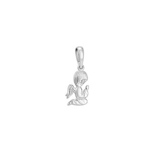 Pingente de Ouro Branco 18K Anjo da Guarda - AU1128