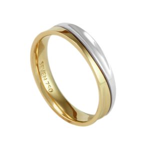 Aliança em Ouro 18K Masculina Bicolor - AU1198