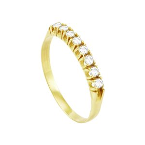 Meia Aliança Ouro 18K com Diamantes - AU1307