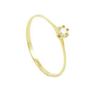 Anel Solitário em Ouro 18K com Zircônia - AU1312
