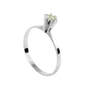 Anel Solitário Ouro Branco 18K com Brilhante - AU1467