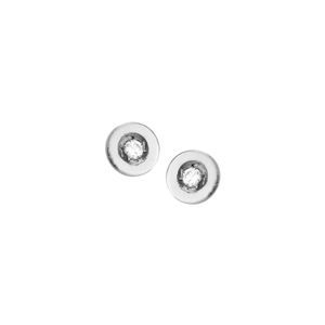 Brinco Infantil em Ouro Branco 18K  com Zircônia - AU1550