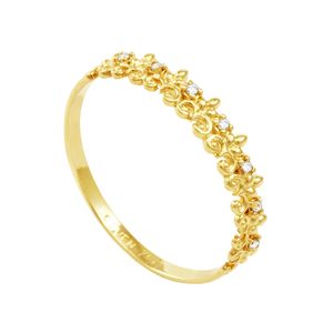 Anel em Ouro 18K Flores com Diamantes - AU1993