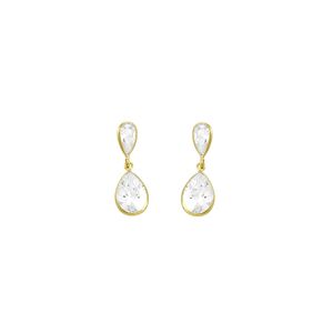 Brinco em Ouro 18K Gota com Zircônias - AU2034