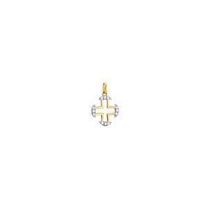Pingente Ouro 18K Cruz com Diamantes - AU2117