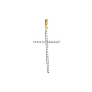 Pingente Ouro 18K Cruz com Zircônias - AU2118