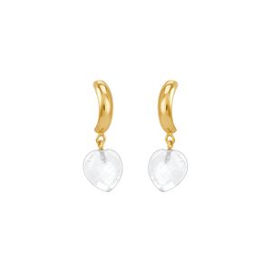 Brinco Ouro 18K Coração com Zircônia - AU2167