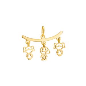 Pingente em Ouro 18K Meninas e Menino - AU2193