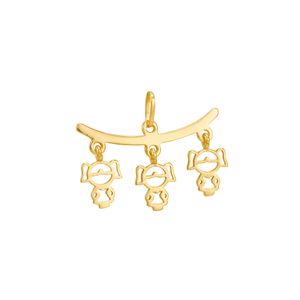 Pingente em Ouro 18K Meninas - AU2195
