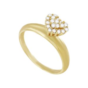Anel em Ouro 18K Coração com Diamantes - AU2364