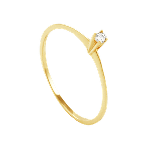 Anel Solitário em Ouro 18K com Diamante - AU2434