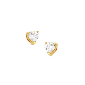 Brinco em Ouro 18K Coração com Zircônias - AU2440