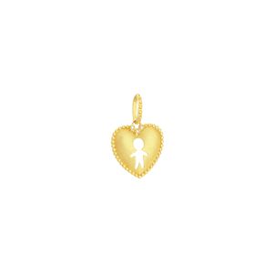 Pingente Ouro 18K Coração Menino com Brilhantes - AU1816