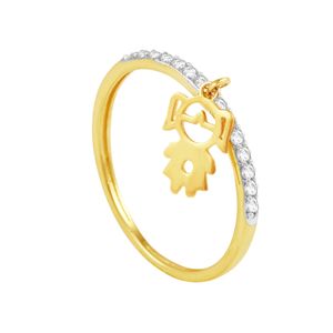Anel em Ouro 18K Menina com Zircônias - AU2505