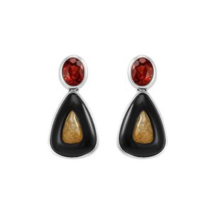 Brinco em Prata Gota com Pedras - 12548