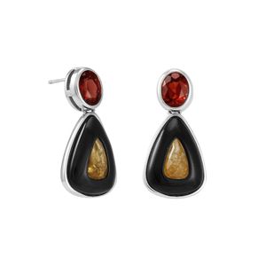 Brinco em Prata Gota com Pedras - 12548