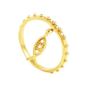 Anel Ouro 18K Terço com Diamantes - AU2357