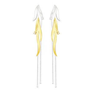 Brinco em Ouro Amarelo e Branco 18K com Diamantes - AU1284