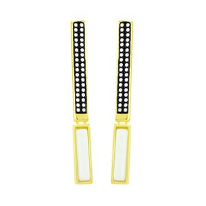 Brinco Folheado com Porcelana Perolizada - 12994