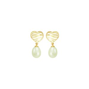 Brinco em Ouro 18K Coração com Pérola - AU2813