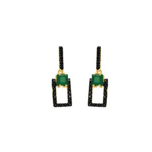 Brinco em Ouro 18K com Esmeraldas e Espinélios - AU2827