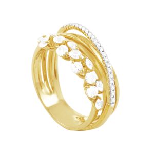 Anel em Ouro 18K com Safiras e Diamantes - AU2835