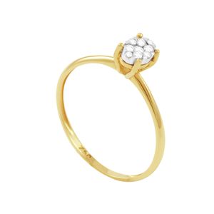 Anel em Ouro 18k Pavê com Diamantes - AU3177
