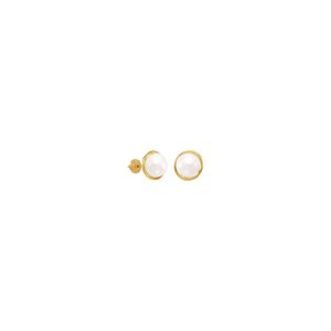 Brinco Infantil em Ouro 18K Rococó com Pérola - AU1664