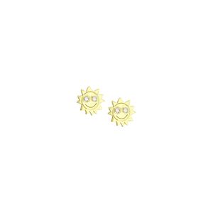 Brinco Infantil Ouro 18k Sol com Zircônias - AU1452