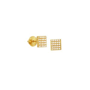Brinco em Ouro 18k Pavê com Zircônias - AU3226