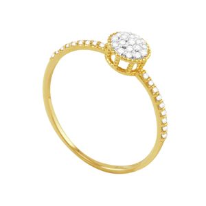 Anel em Ouro 18K Pavê com Zircônias - AU3272