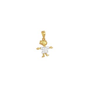Pingente em Ouro 18K Menina com Zircônias - AU1097