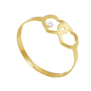 Anel em Ouro 18K Corações com Diamante - AU3324
