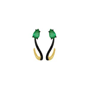 Brinco em Ouro 18K Esmeraldas e Espinélio - AU3323