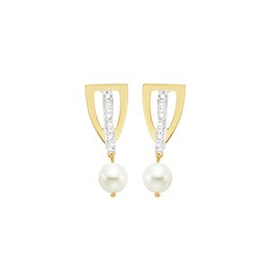 Brinco em Ouro 18K com Pérola e Diamantes - AU2993