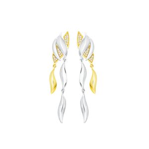 Brinco em Ouro 18K Dois Tons com Diamantes - AU2602