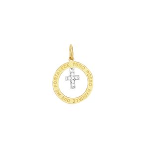 Pingente em Ouro 18K Cruz com Diamantes - AU3056