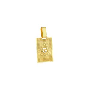 Pingente em Ouro 18K Placa Maçonaria - AU3371