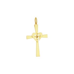 Pingente em Ouro 18K Cruz com Diamante - AU3370