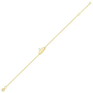 Pulseira em Ouro 18K Coroa com Diamante - AU3396