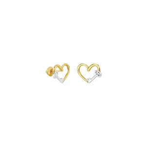 Brinco em Ouro 18K Coração com Chave - AU3438