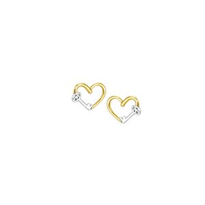 Brinco em Ouro 18K Coração com Chave - AU3438