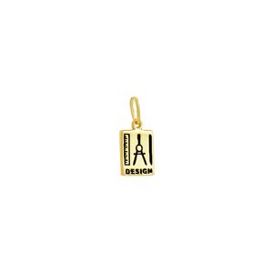 Pingente em Ouro 18K Formatura Placa Design - AU3487