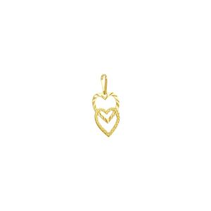Pingente em Ouro 18k Corações Vazados - AU3557