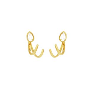Brinco em Ouro 18K Ear Jacket com Topázios - AU3580