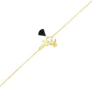 Pulseira em Ouro 18K N. Senhora e Divino - AU3610