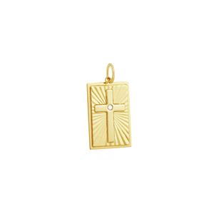 Pingente em Ouro 18k Cruz com Diamante - AU3623
