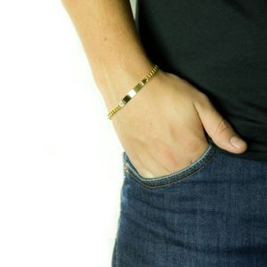 Pulseira em Ouro 18K Placa com Elos Grumet - AU3650