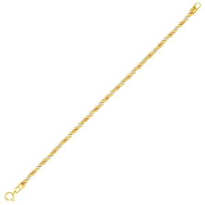 Pulseira em Ouro 18K Cordão Tricolor - AU3646