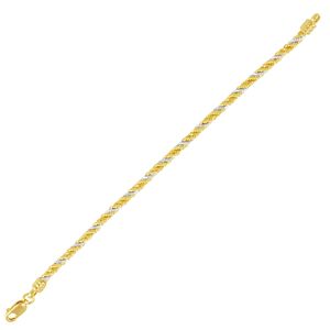 Pulseira em Ouro 18K Cordão Bicolor - AU3645